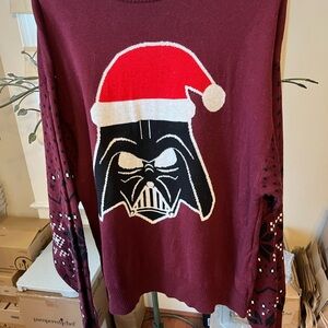 Disney Burgundy Darth Vader Crewneck Sweater
